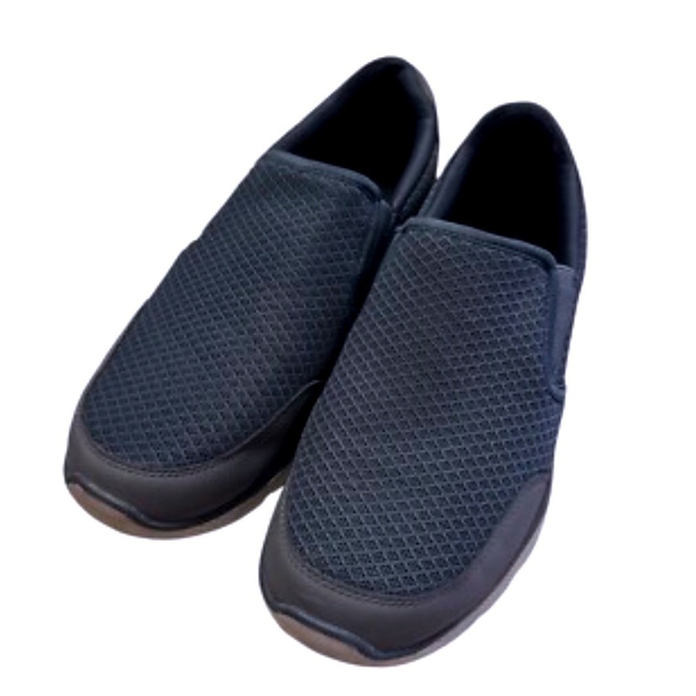Skechers Relaxed Fit Air-Cooled Memory Foam Slip On Black Sneakers M9 W11